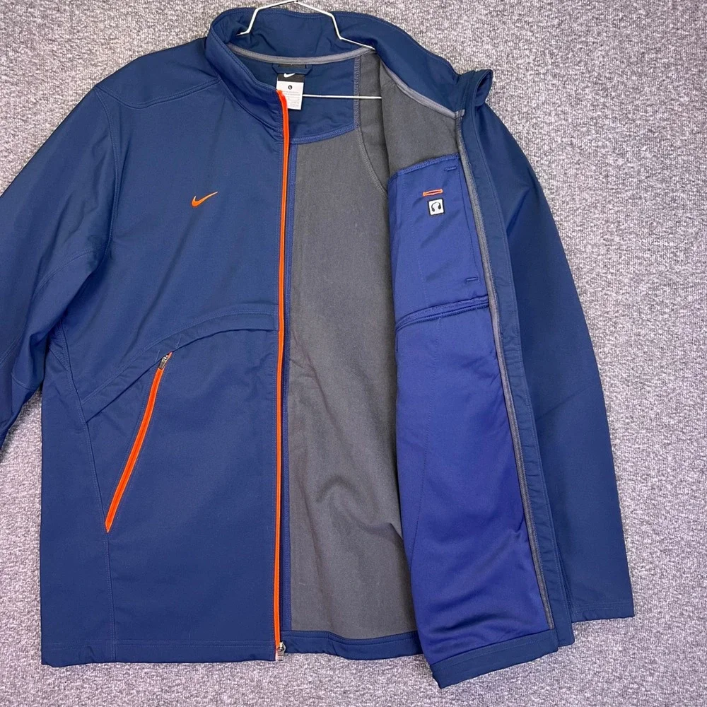 Nike Illinois Fighting Illini Jacket Mens L Navy Blue Softshell Sporty Casual